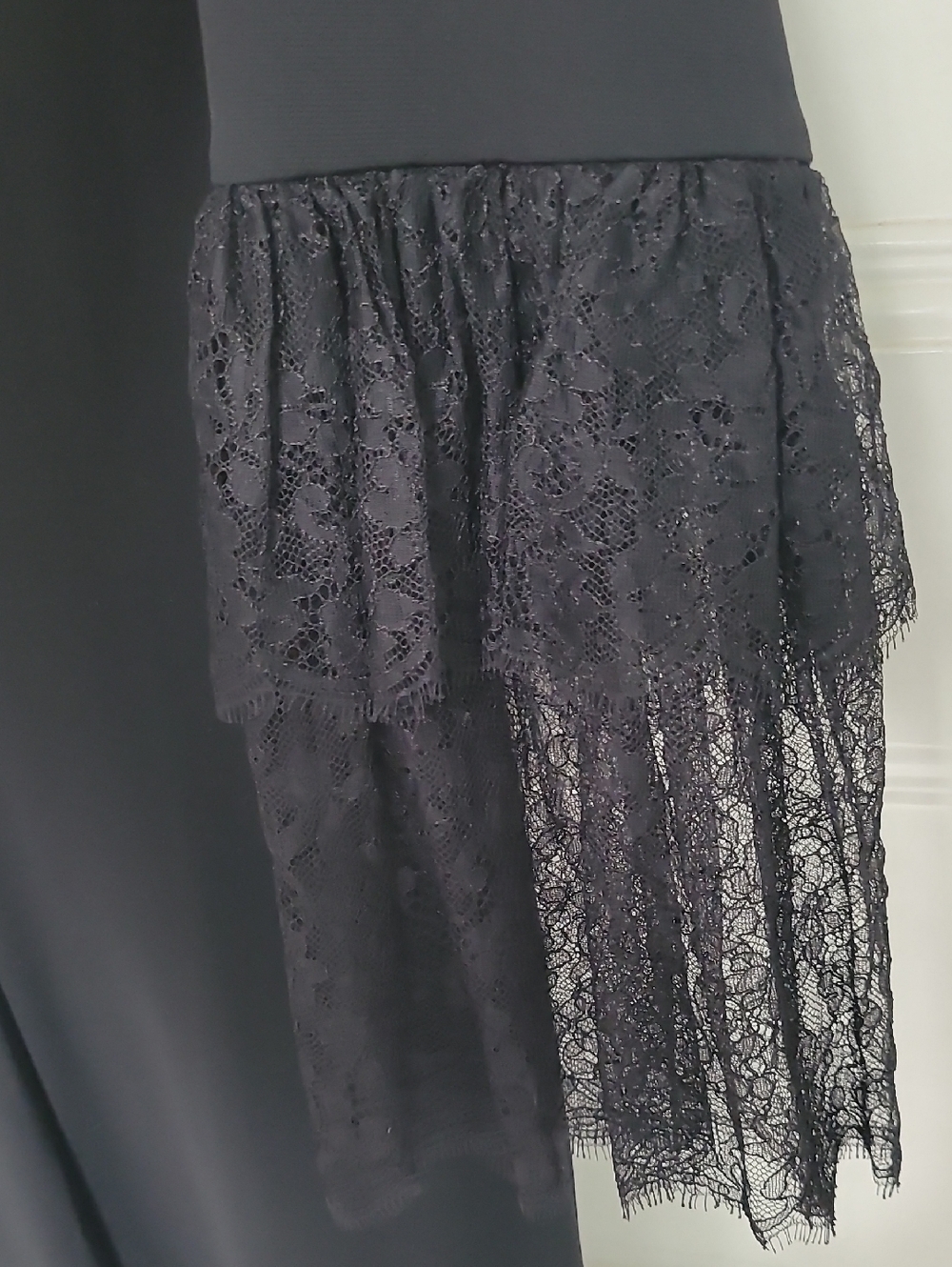 Michael Kors Collection Black Lace Sleeve Shift Dress Size 2 XS Elegant Classic - Picture 8 of 9
